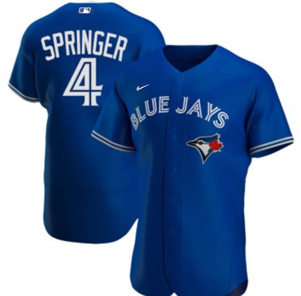 Men's Royal Toronto Blue Jays #4 George Springer Flex Base Stitched Jersey